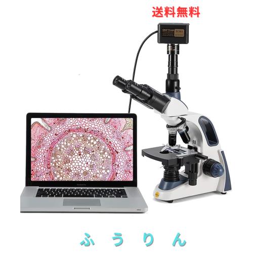SWIFT 三眼生物顕微鏡 高性能3眼タイプ生物顕微鏡 最大2500X拡大 デジタルカメラ付 Swiftcam 500万画素 USB3.0 ジーデントップ式30度傾斜