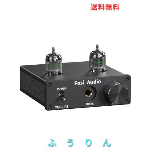 Fosi Audio P2 ヘッドフォン アンプ 小型 真空管 ヘッドホンアンプ ミニ HiFi ステレオ オーディオ 低グランドノイズ出力保護 6.35mmポー