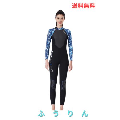ウエットスーツ レディース 3mm ネオプレン素材 フルスーツ ダイビング サーフィン フィッシング ワンピース バックジップ仕様 マリンス