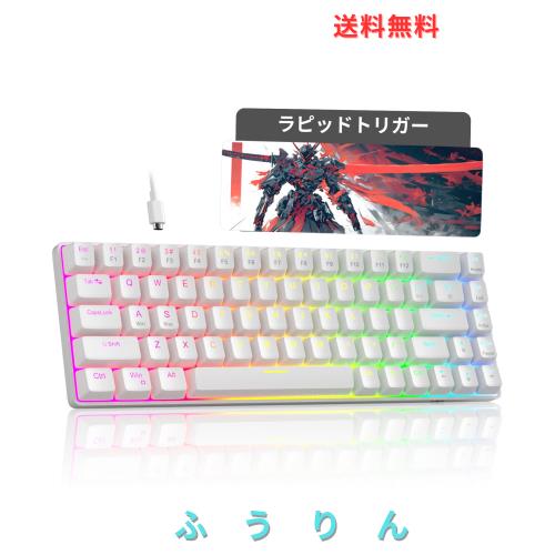 MageGee ラピッドトリガー キーボード | 68キー 英語配列 有線 RGB 60% サイズ | ゲーミングキーボード ラピッドトリガー | 磁気スイッチ