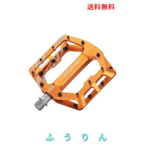 Funn(ファン) Funndamental(ファンダメンタル)フラットBMX/MTB ペダル セト -広いプラットフォーム自転車ペダル、9/16-吋 ?？鋼車軸(オレ