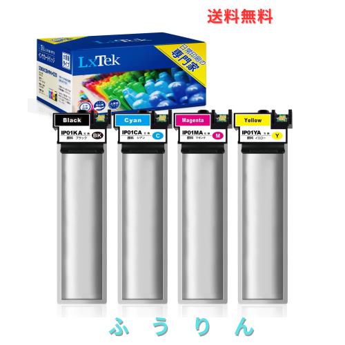 LxTek IP01A 互換インクパック エプソン(Epson)用 IP01A 増量4色セット(IP01KA IP01CA IP01MA IP01YA) 大容量/説明書付/残量表示/個包装