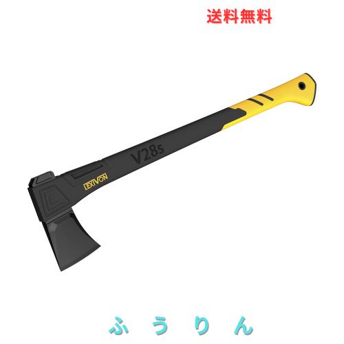 LEXIVON 斧・斧 キャンプ ・手斧、薪割り用斧、71.1cm (28インチ) 軽量ガラス繊維強化プラスチックのハンドル＆人間工学に基づいたTPRグ