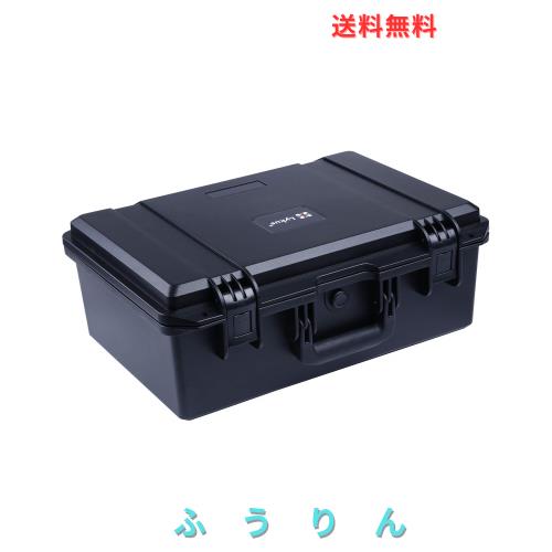 Lykus HC-4420 防水ハードケース 格子状カットスポンジが内蔵 内寸:44x29x17cm 一眼レフカメラ、レンズ、ドローン、ピストルなどに適用