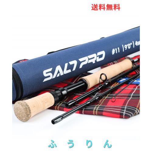 Maxcatch Saltpro 海釣りフライロッド 海水8/9/10wt 9ft ソルトウォーター用 釣り竿 (4ピース, シーブルー（11wt 9ft ）)