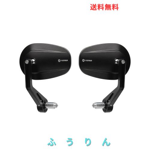 FENRIR ブラック オートバイ バイク バーエンドミラー バイク ミラー レトロ CNC 陽極酸化処理 アルミ にとって M6/M8 ネジ / ハンドルバ