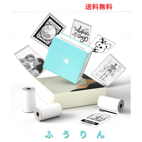Phomemo M02 ミニプリンター スマホ対応 サーマルプリンター 3ロールシール付き セット ポータブル型 メモプリンター　モバイルプリンタ
