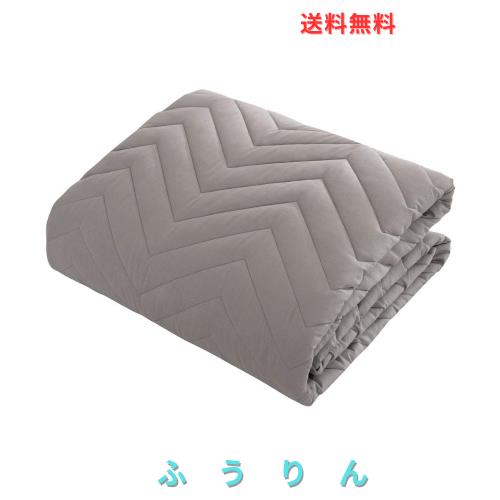 敷パッド オールシーズン快適 ベッドパッド 防ダニ 抗菌防臭 吸汗 速乾 ゴムバンド付き 洗える (グレー, ファミリー・240x205cm)
