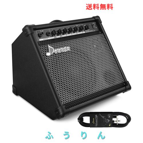 Donner アンプ 電子ドラム用 外部 スピーカー 35W ワイヤレス マイク対応 ブラック DA-35