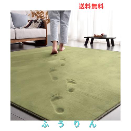 ラグ カーペット 低反発 ラグマット 3畳 厚手15mm 190x240cm 滑り止め付 洗える 防音 床暖房 ホットカーペット対応 防ダニ 抗菌 フランネ