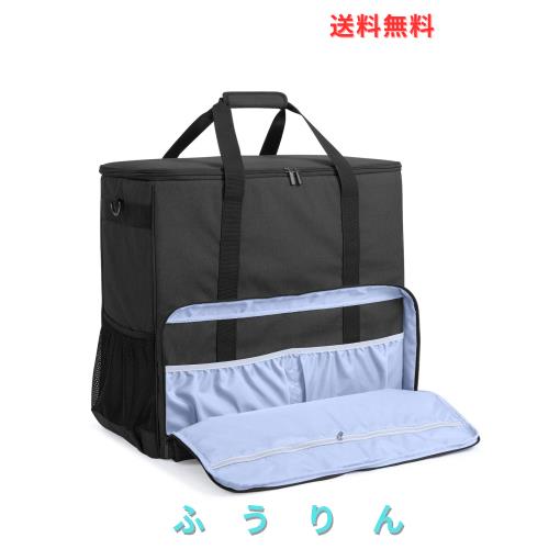 CURMIO デスクトップパソコン用キャリングケース コンピュータータワー用バッグ タワー型パソコン 持ち運び PC周辺機器収納可 (単層, 黒)