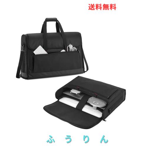 Trunab LCD用キャリングバッグ 24インチ用 LCD用（液晶ディスプレイ）トートバッグ ポケット付き ハンドル付きバッグ ブラック
