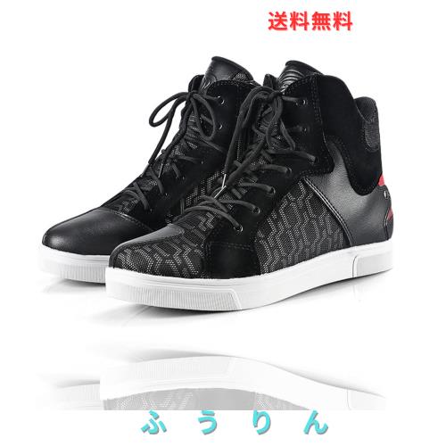 [Fiffyle] バイクブーツ ライディングシューズ コンバットブーツ ライダーブーツ 強化防衛性 レーシングブーツ バイク用靴 耐衝撃 山登り