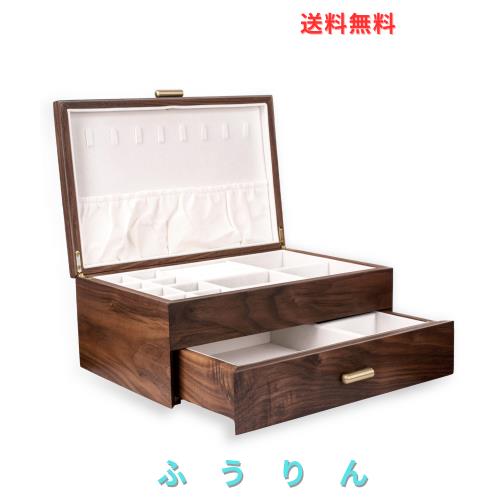 ハイエンド無垢材ジュエリー収納ボックスレディースレトロ木製ネックレスジュエリーブレスレット時計ディスプレイボックス手作り誕生日の