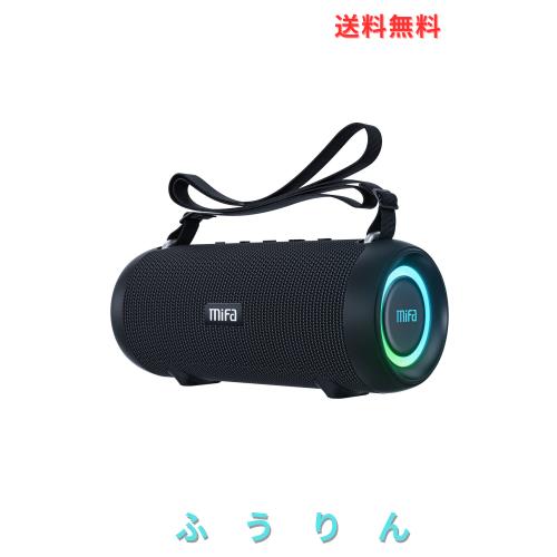 MIFA A90 Bluetoothスピーカー IPX7防水 60W大音量 ワイヤレスステレオ対応 RGB LEDライト 30時間連続再生 Micro SDカード対応 TWS機能 U