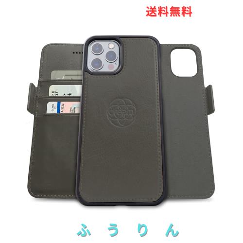 Dreem フィボナッチ（Fibonacci）2イン1 財布型ケース Apple iPhone 13 Pro Max用 - 高級ヴィーガンレザー製 マグネット着脱式 耐衝撃 携