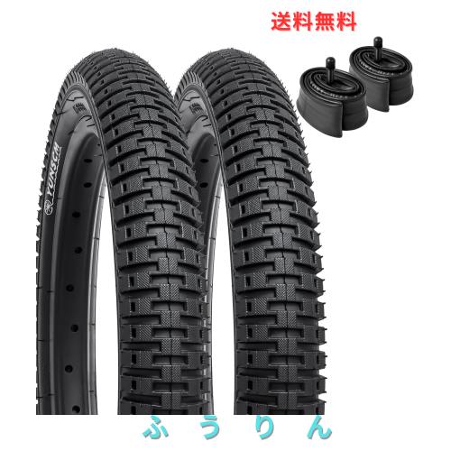 YunSCM 2本セット,16 2.125 タイヤ,自転車 タイヤ 16x2.125 57-305 + チューブ 米式バルブ32mm,57-305 タイヤ,適用16インチ 2.125 子供用