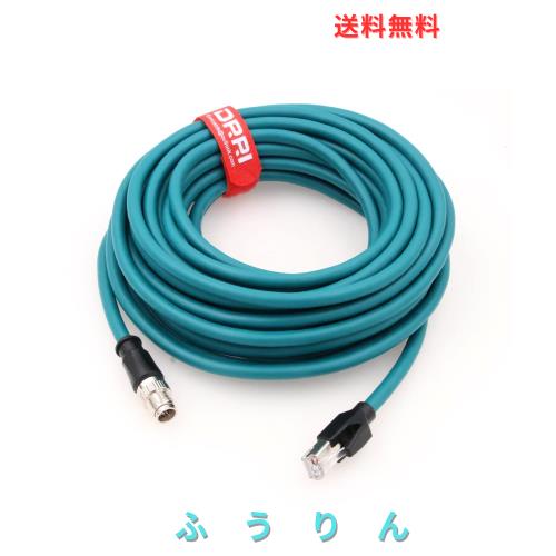 DRRI M12 Xコード 8極からRJ45ギガビットイーサネットインターフェース Cat 7e シールドケーブル コグネックスCcb-84901-2001-15(15M)