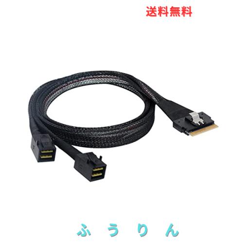 xiwai PCI-E Ultraport Slimline SAS Slim 4.0 SFF-8654 8i 74pin - デュアル SFF-8643 4i Mini SAS HD ケーブル PCI-Express