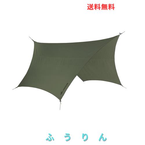 Unigear ヘキサタープ tcタープ ポリコットン 5m延長ベルト付き 3.2ｍｘ2.9ｍ テントとの取り組み可能 焚き火 タープ 遮光 遮熱 難燃 軽