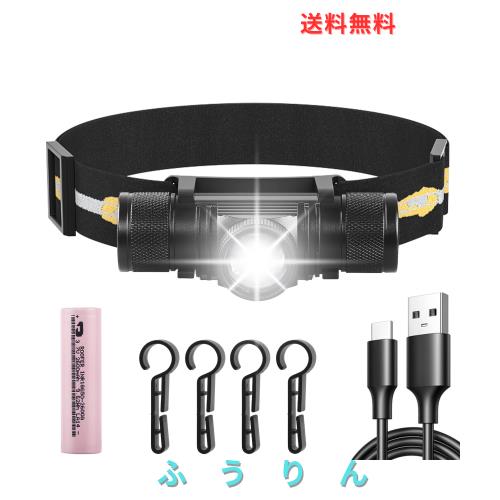 ONUEMP ヘッドライト 充電式＆電池式両用 軽い 明るい 500ルーメン