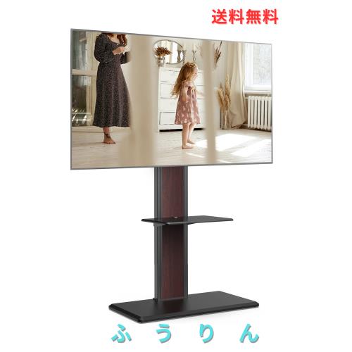 FITUEYES テレビスタンド 32-65インチテレビ対応 壁寄せ テレビ台 キャスター付き 可動タイプ 背面収納付 高さ角度調節可能 耐荷重40kg