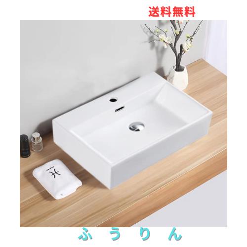 【JOMOWN限定排水セット付き】おしゃれ 洗面ボウル 洗面台 大型洗面ボール 置き型 手洗い鉢 陶器製 手洗い器 手洗いボウル 510*360*130mm