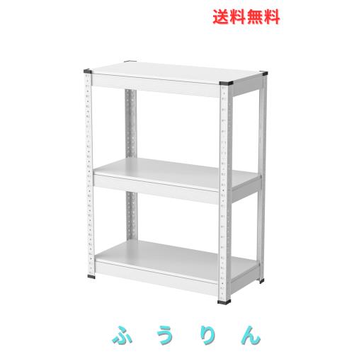 Umimileラック スチールラック 幅60cm 3段 耐荷重120kg/段 メタルラック (幅60×奥行30×高さ80cm, ホワイト)