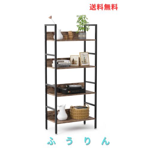 DEWEL ラック 棚 収納 オープンラック 収納ラック 幅60×奥行30×高さ135cm 木製棚板 スチールラック オープンシェルフ ディスプレイラッ