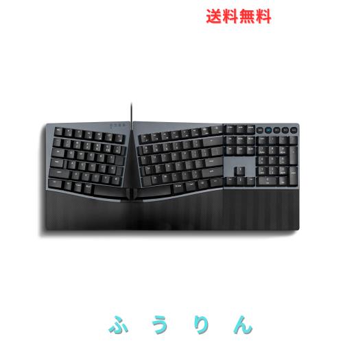Perixx Px Ergo Mech エルゴノミクスキーボード メカニカル フルサイズ ロープロファイル 有線接続 USB Windows/Mac OS Xと互換性あり ブ