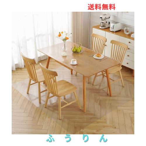 Yueboa ダイニングマット エンボス加工 透明 190X160cm 厚さ1.5mm 特大サイズ PVC 床保護マット クリア 保護シート 超大判 撥水 汚れ防止