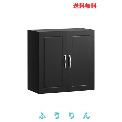 SoBuy 吊り戸棚 壁掛け棚 戸棚 壁面収納 幅60×奥行30×高さ60 可動棚 木製 北欧風 カウンター上収納 ウォール収納 洗面所収納 キッチン 7,145円