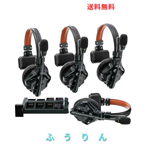 Hollyland Solidcom C1 Pro-4S ワイヤレス インカム 4台セット 全二重無線インターホン ヘッドセットシステム ENCノイズ キャンセリング