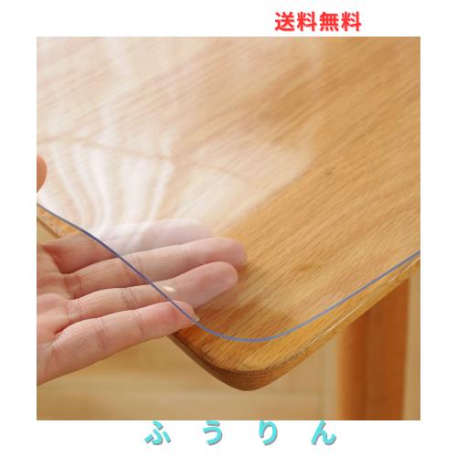 Yueboa テーブルクロス 透明 90x180cm 厚さ5mm PVC テーブルマット クリア ビニール 無臭 PVC製 デスクマット テーブルカバー 縮みなし