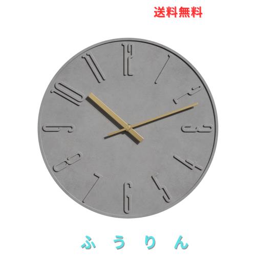 TAHITICA 壁掛け時計 コンクリート製 静音 シンプル モダン 北欧 30CM 掛け時計 ウォールクロック 部屋飾り 連続秒針 リビング インテリ