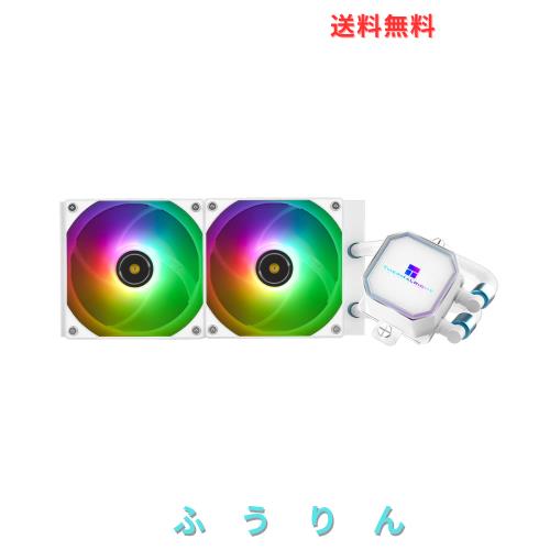 Thermalright Frozen Prism 240 White ARGB 液体 CPU 水クーラー 120 mm ARGB PWM ファン、240 白冷列仕様、コンピューター水クーラー AM
