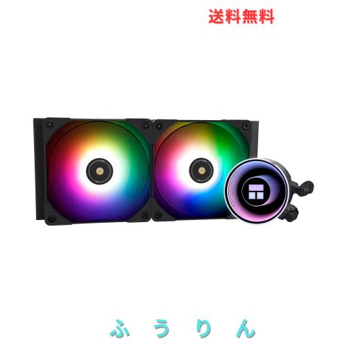 Thermalright Frozen Notte 240 BLACK ARGB 水冷CPUクーラー、240ブラックCPUクーラー仕様、ダブルPWMファン、S-FDB V2ベアリング、AMD/A