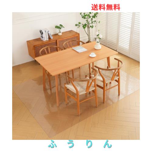 Bloomlover ダイニングマット エンボス加工 透明 160x180cm 厚さ1.5mm 特大サイズ クリア PVC 床を保護するマット 超大判 プロテクターマ