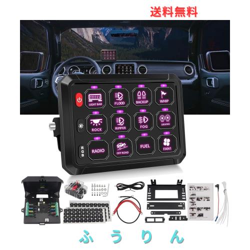 CHELHEAD スイッチパネル 12ギャング RGBバックライト 調光可能 ストロボタッチ 防水制御パネル汎用 回路制御 リレーシステムボックス UT