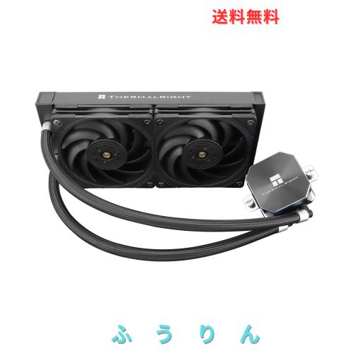 THERMALRIGHT Frozen Edge 240 Black AIOウォータークーラー、液体CPUクーラー、2×120mm PWMファン水冷システム、2150RPM高速ファン、AM