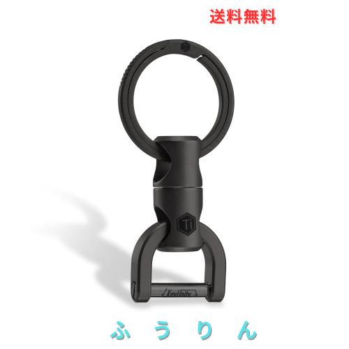 [KeyUnity] KM13BK チタン キーリング コネクタ 360度回転 チタン製 車キーホルダー メンズ スマートキー 紛失防止 小型 軽量 キーリング