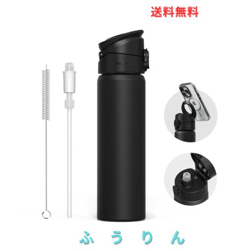 RHINOSHIELD (ライノシールド) AquaStand マグネットボトル 700ml | 保温保冷 ストロー付ステンレス製水筒 ウォーターボトル MagSafe対応