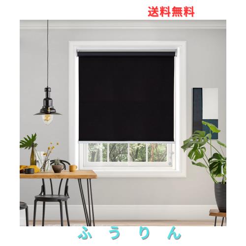 Deconovo プルコード式 ロールスクリーン 幅180丈220cm ブラック ロールカーテン 1級遮光 100%遮光 保温 断熱 遮熱 防音 防寒 UVカット その他カーテン・ブラインド