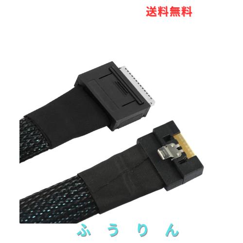 cablecc Oculink PCIe PCI-Express データアクティブケーブル SFF-8611 8i - SFF-8654 8i 8X スリムライン SSD 50cm