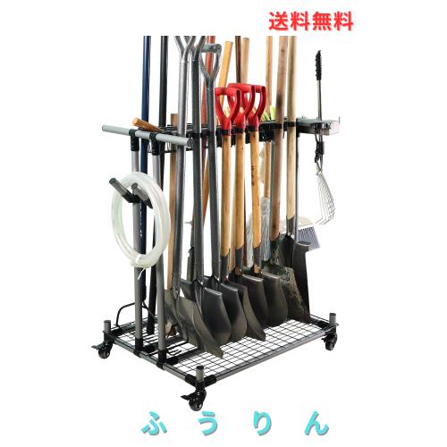 モバイル ガーデン ツール タワー ガレージ ストレージ ホルダー ツール ストレージ ラック、大きな長いツールを収納するコーナー ワーク