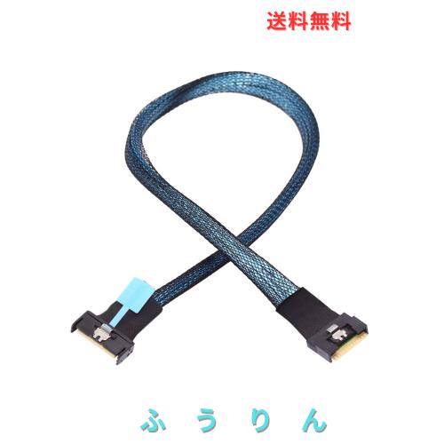 CableccMini クールエッジ IO MCIO PCI-E スリムライン 8i 74ピン PCI-E 5.0 オス - 74ピン SFF-8654 SAS 4.0 オス 延長ケーブル 50cm