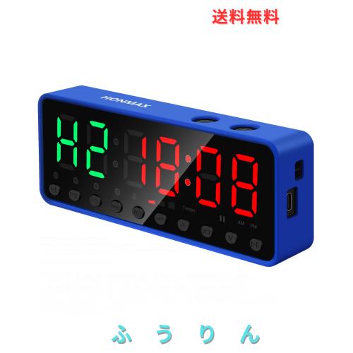 HONMAX ポータブルジムフィットネスタイマークロック ホームガレージ ジムワークアウトタイマー 強力な磁石とリチウム電池内蔵 ビート機