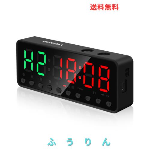 HONMAX ポータブルジムフィットネスタイマークロック ホームガレージ ジムワークアウトタイマー 強力な磁石とリチウム電池内蔵 ビート機