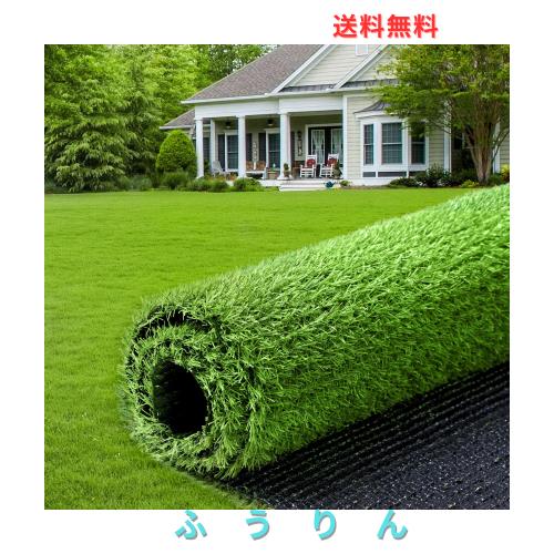 人工芝 1m×10m 芝丈20mm 透水タイプ 防カビ 芝生 ロール 高密度 ベランダ お庭 24本ピン付き 秋色 (1x10m, 秋色)