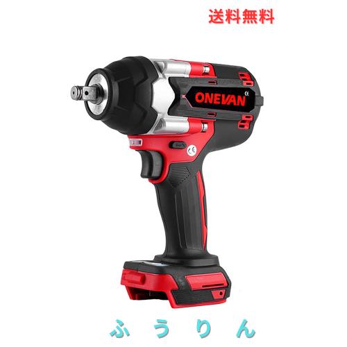 ONEVAN インパクトレンチ 18v 充電式 電動インパクトレンチ 18vマキタのバッテリー互換可能 正逆転両用 緩めトルク1000N・m 締め付けトル